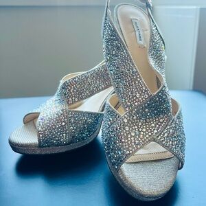 Alex Marie Silver Glitter Rhinestone Shoes